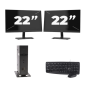 Atrust t176 USFF - Intel Atom x5-E8000 - 8GB RAM - 256GB SSD - Windows 11 + 2x 22 tommer Monitor