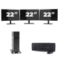 Atrust t176L USFF - Intel Atom x5-E8000 - 8GB RAM - 256GB SSD - Windows 11 + 3x 22 tommer Monitor
