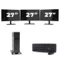 Atrust t176L USFF - Intel Atom x5-E8000 - 8GB RAM - 256GB SSD - Windows 11 + 3x 27 tommer Monitor