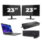 Dell Latitude 3440 - Intel Core i3 13. generation - 14 tommer - 16GB RAM - 256GB SSD - Windows 11 Home + 2x 23 tommer skærm