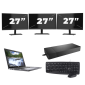 Dell Latitude 5410 - Intel Core i5-10e Generation - 14 tommer - 8 GB RAM - 256 GB SSD - Windows 11 Home + 3x 27 tommer skærm