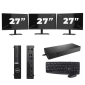 Dell OptiPlex 5080 USFF - Intel Core i7 10. generation - 16GB RAM - 256GB SSD - Windows 11 + 3x 27 tommer skærm