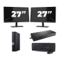 Dell OptiPlex 7070 Micro USFF - Intel Core i3-9th Generation - 8GB RAM - 256GB SSD - Windows 11 + 2x 27 inch Monitor