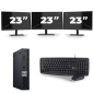 Dell OptiPlex 7070 Micro USFF - Intel Core i3-9. generation - 8GB RAM - 256GB SSD - Windows 11 + 3x 23 inch Skærm