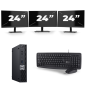 Dell OptiPlex 7070 Micro USFF - Intel Core i3-9. generation - 8GB RAM - 256GB SSD - Windows 11 + 3x 24 inch Skærm