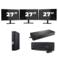 Dell OptiPlex 7070 Micro USFF - Intel Core i7-9. generation - 8 GB RAM - 256 GB SSD - Windows 11 + 3x 27 tommer skærm