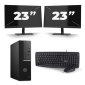 Dell Optiplex 7080 USFF - Intel Core i5-10th Generation - 8GB RAM - 256 GB SSD - Windows 11 + 2x 23 tommer skærm