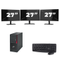 Fujitsu Esprimo P910 Micro Tower - Intel Core i5-3rd Generation - 8 GB RAM - 256 GB SSD - Windows 10 + 3x 27 tommer skærm