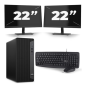 HP Eliteedesk 800 G6 Tower - Intel Core i5-10E Generation - 8GB RAM - 256 GB SSD - Windows 11 + 2x 22 tommer skærm