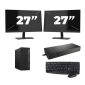 HP EliteDesk 800 G6 Tower - Intel Core i7 10. generation - 16GB RAM - 256GB SSD - Windows 11 + 2x 27 tommer skærm