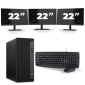 HP Elemitedesk 800 G6 Tower - Intel Core i5-10th Generation - 8GB RAM - 256 GB SSD - Windows 11 + 3x 22 tommer skærm