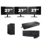 HP EliteDesk 800 G6 Tower - Intel Core i7 10. generation - 16GB RAM - 256GB SSD - Windows 11 + 3x 27 tommer skærm