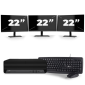HP EliteDesk 800 G6 USFF - Intel Core i7 10. generation - 16GB RAM - 256GB SSD - Windows 11 + 3x 22 tommer skærm