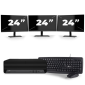 HP EliteDesk 800 G6 USFF - Intel Core i7 10. generation - 16GB RAM - 256GB SSD - Windows 11 + 3x 24 tommer skærm