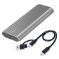 1TB M.2 SATA SSD + High Speed ​​kabinet 3,1 USB C (PCIe 10Gbps) - Aluminium