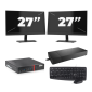 Lenovo ThinkCentre M700 USFF - Intel Core i7-6. generation - 8 GB RAM - 256 GB SSD - Windows 11 + 2x 27 tommer skærm