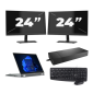 Lenovo Thinkpad L13 Yoga Gen 3 - Intel Core i5 12. generation - 13 tommer - Touch - 16GB RAM - 256GB SSD - Windows 11 Home + 2x 24 tommer skærm
