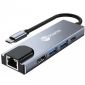 USB-C til HDMI 4K + Ethernet + USB 3.0 (x2) + USB-C-adapter