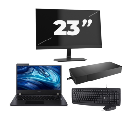 Acer TravelMate P214-54 - Intel Core i3-12e Generatie - 14 inch - 16GB RAM - 256GB SSD - Windows 11 Home + 1x 23 inch Monitor