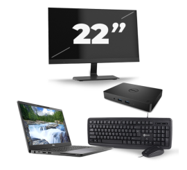 Dell Latitude 7300 - Intel Core i5-8th Generation - 13 tommer - 8GB RAM - 256 GB SSD - Windows 11 + 1x 22 tommer skærm