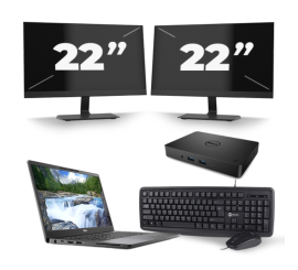 Dell Latitude 7300 - Intel Core i5-8th Generation - 13 tommer - 8GB RAM - 256 GB SSD - Windows 11 + 2x 22 tommer skærm