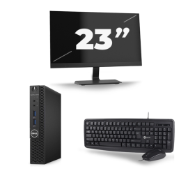Dell OptiPlex 3070 Micro USFF - Intel Core i3-9. generation - 8GB RAM - 256GB SSD - Windows 11 + 1x 23 inch Skærm