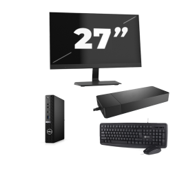 Dell OptiPlex 7080 USFF - Intel Core i7 10. generation - 16GB RAM - 256GB SSD - Windows 11 + 1x 27 tommer skærm