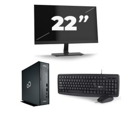 Fujitsu esprimo Q556/2 USFF - Intel Core i5-7th Generation - 8 GB RAM - 256 GB SSD - Windows 11 + 1x 22 tommer skærm
