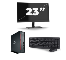 Fujitsu esprimo Q556/2 USFF - Intel Core i5-7th Generation - 8 GB RAM - 256 GB SSD - Windows 11 + 1x 23 tommer skærm