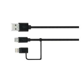 Goji 2in1 Datakabel MFI Lightning & microUSB 1m Sort