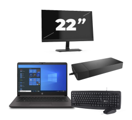 HP 240 G8 - Intel Core i3-10th Generation - 14 tommer - 8GB RAM - 256 GB SSD - Windows 11 Home + 1x 22 tommer skærm