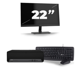 HP EliteDesk 800 G6 USFF - Intel Core i3-10. Generation - 8GB RAM - 256GB SSD - Windows 11 + 1x 22 tomme Monitor
