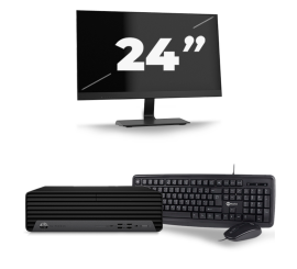HP EliteDesk 800 G6 USFF - Intel Core i3-10. Generation - 8GB RAM - 256GB SSD - Windows 11 + 1x 24 tomme Monitor