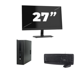 HP ProDesk 600 G2 USFF - Intel Core i3-6. generation - 8 GB RAM - 256 GB SSD - Windows 11 + 1x 27 tommer skærm