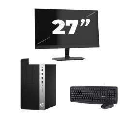 HP Prodesk 600 G5 Micro Tower - Intel Core i5-8th Generation - 8 GB RAM - 256 GB SSD - Windows 11 + 1x 27 tommer skærm