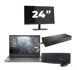 HP ZBook Firefly 14 G8 - Intel Core i7 11. generation - 14 tommer - 16GB RAM - 256GB SSD - Windows 11 Home + 1x 24 tommer skærm