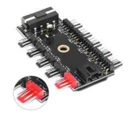 Fan Hub CPU Køling HUB 10 Port 12V 4 Pin Fan PWM Hub Molex Controller