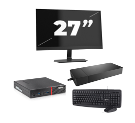 Lenovo ThinkCentre M700 USFF - Intel Core i5-6. generation - 8 GB RAM - 256 GB SSD - Windows 11 + 1x 27 tommer skærm