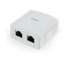 CAT6 FTP 2-ports overflademonteringsboks