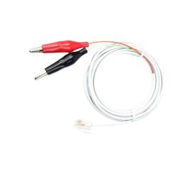 RJ11 han til 2*alligator clips testledning, 1,5M