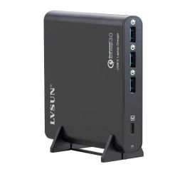 USB Type-C laptop & QC 3.0 opladeradapter med 4 porte
