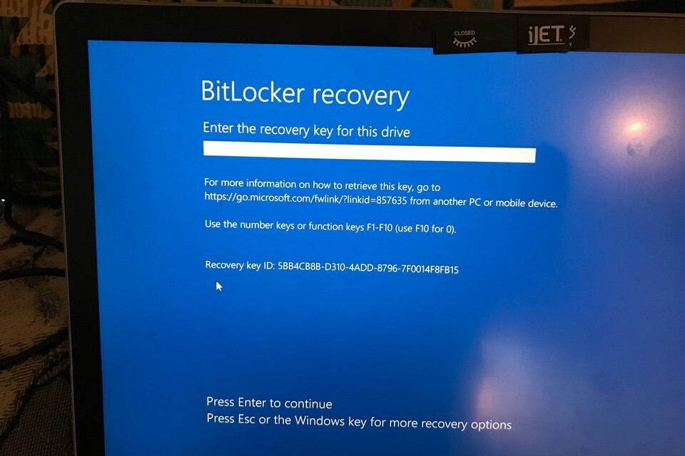 windows bitllocker problem på laptop